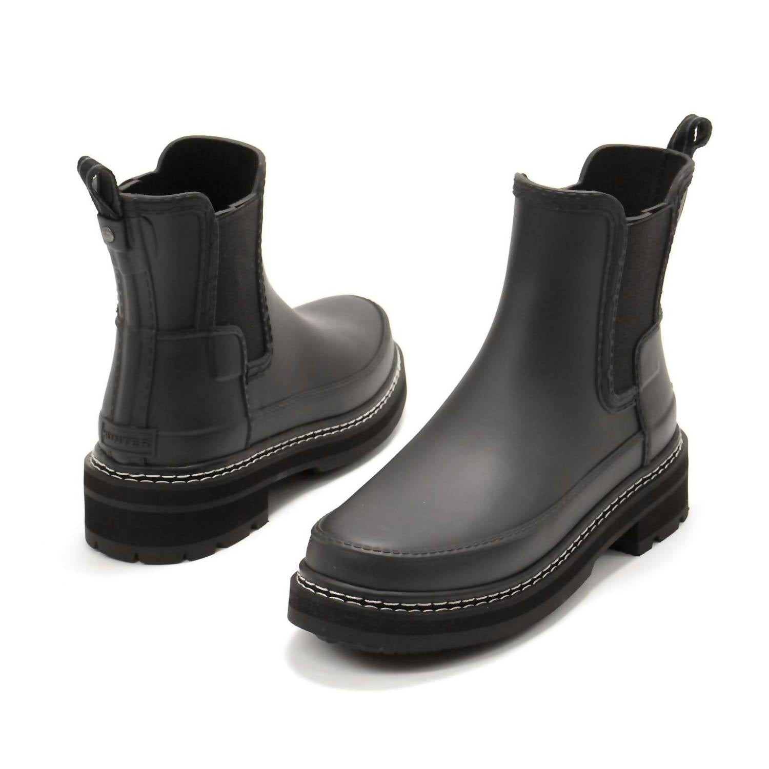 HUNTER Women's Refined Stitch Detail Slim Fit Chelsea Boots in black - women's shoe - view 5