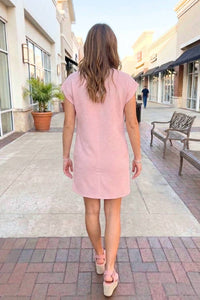 Entro - Angel Cap Sleeve Trim Embellished Dress
