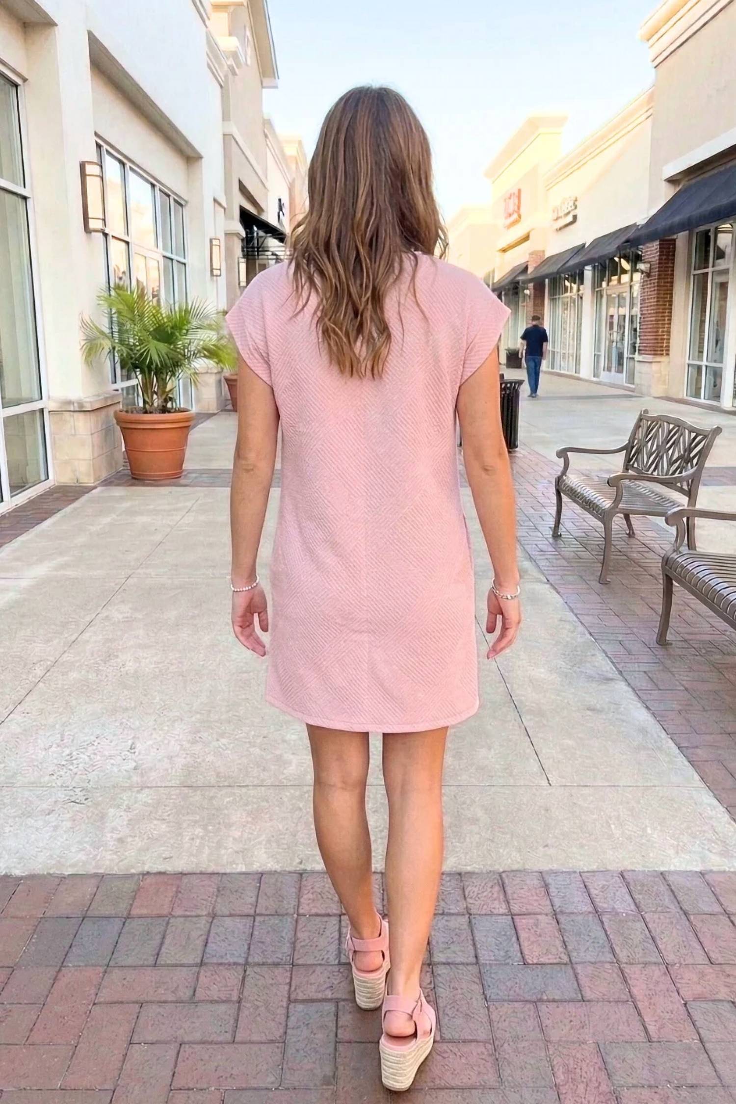 Entro - Angel Cap Sleeve Trim Embellished Dress