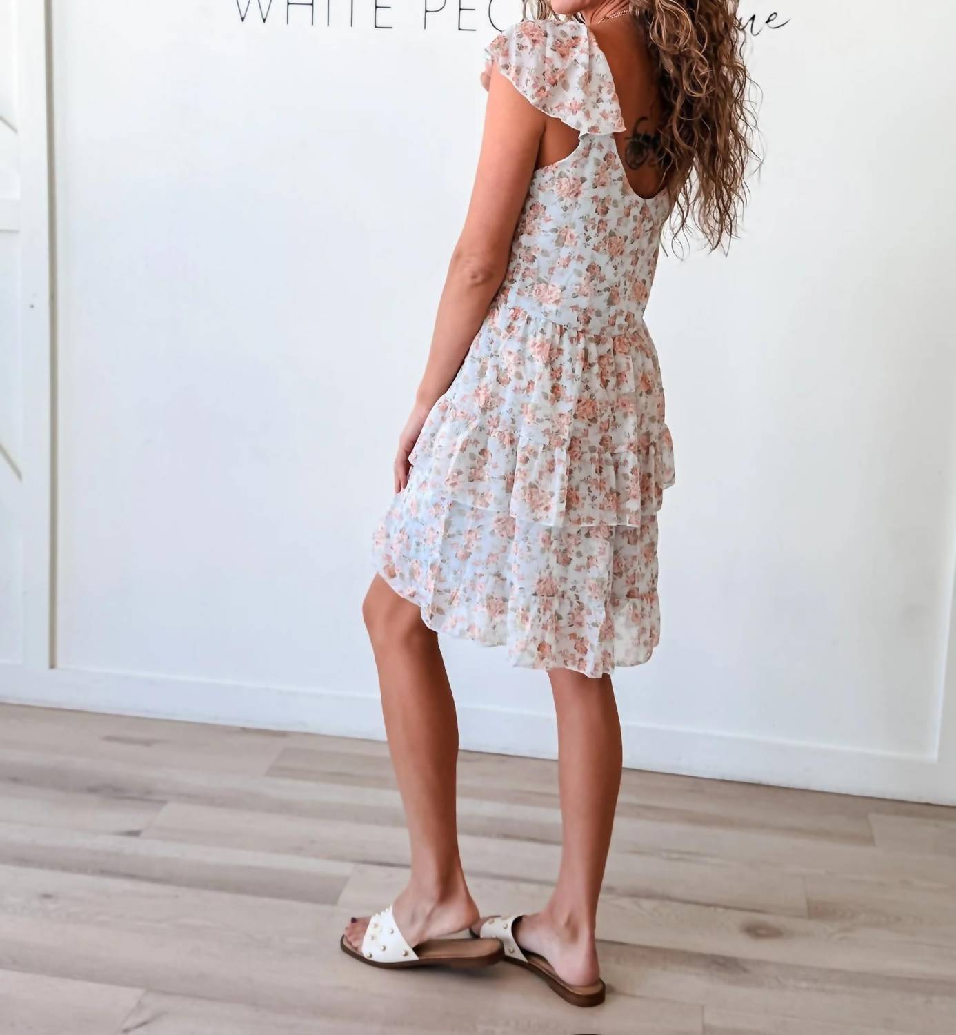 By Together - Amelia Flutter Sleeve Tiered Mini Dress