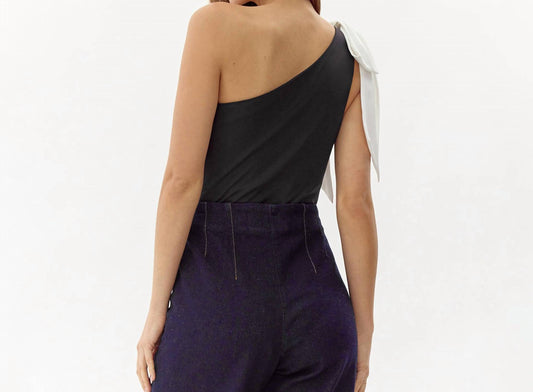 Adelyn Rae - Amanda One Shoulder Bow Knit Bodysuit