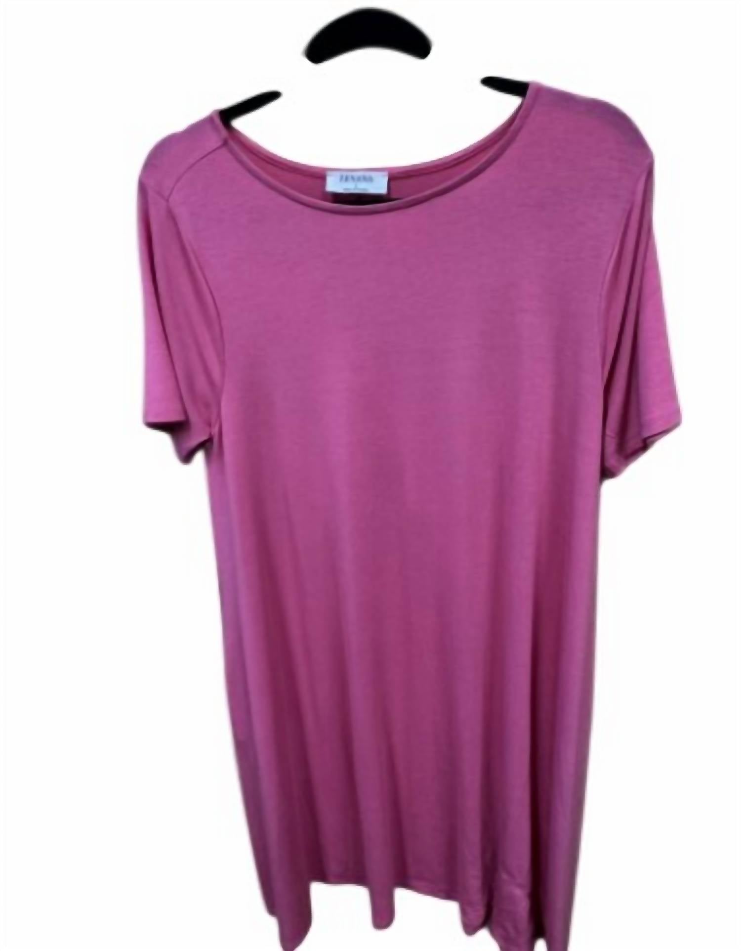 ZENANA Women's Short Tee Dress in coral - women's dress