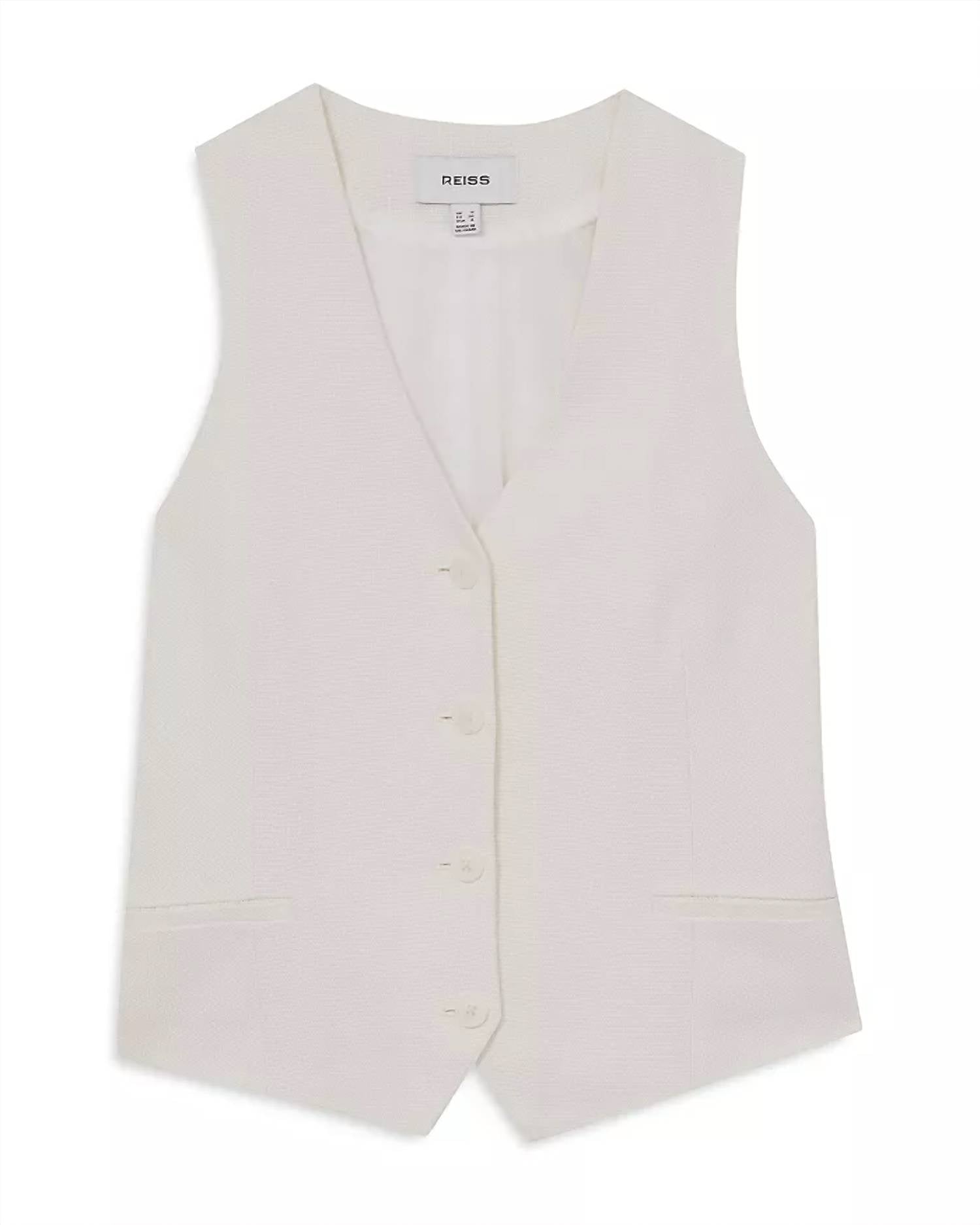 Reiss - Devon Linen Twill Tailored Vest