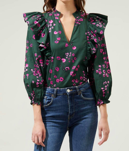 Sugarlips - Grayson Ruffle V-neck Top