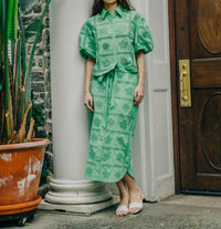 LOVE THE LABEL Nylah Midi Skirt in kiwi - women's skirt