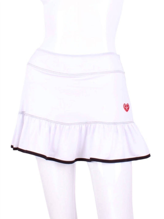 Love Love Tennis - Women's Ruffle Tennis Skirt With Black Trim