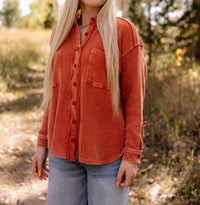 Easel - Kelsie Waffle Button Down Shirt