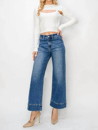 Risen - High Rise Crop Wide Jeans