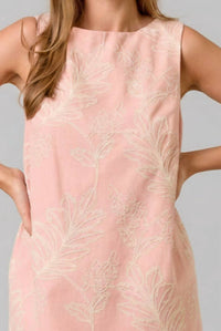 lalavon Monica Embroidery Sleeveless Dress in pink ivory - women's dress - view 6