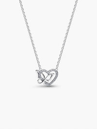 Pandora - Entwined Heart & Butterfly Pendant Necklace