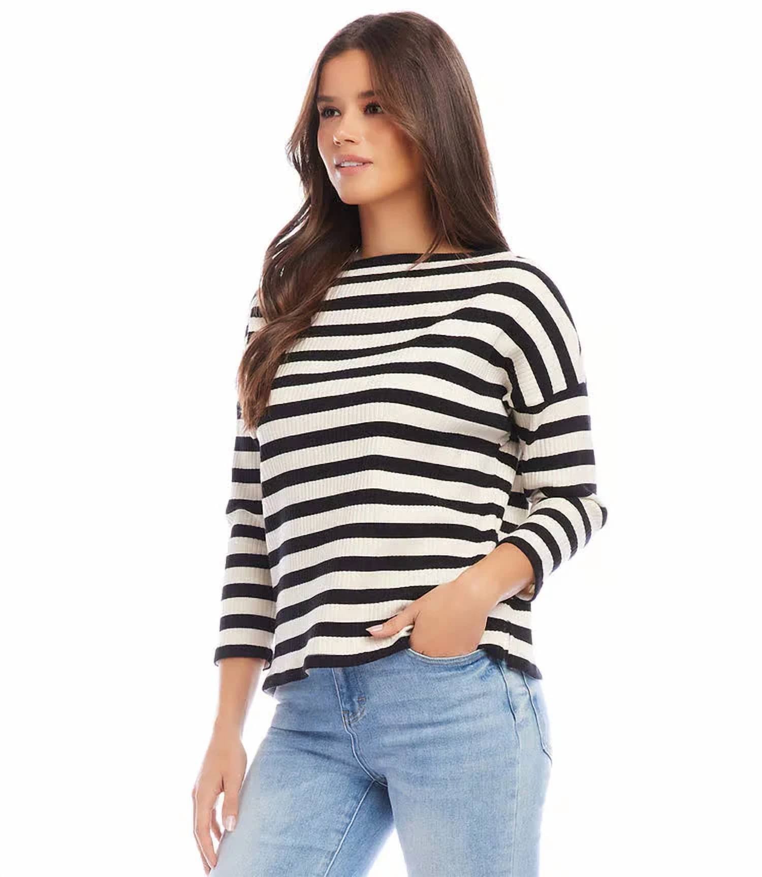 Karen Kane - Sheridan Stripe Boatneck Top
