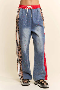 Davi & Dani - Rhinestone Joggers Crystal Track Pants