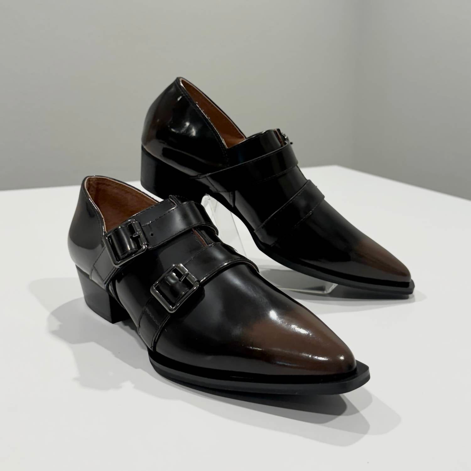 ALL BLACK Women's Monk Loafers in coffee - women's flats - view 5