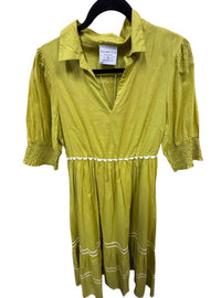 Myra Women's Long Tier Dress in chartreuse - women's dress