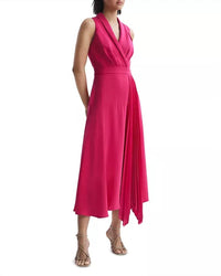 Reiss - Claire Belted Pleated Midi Dress