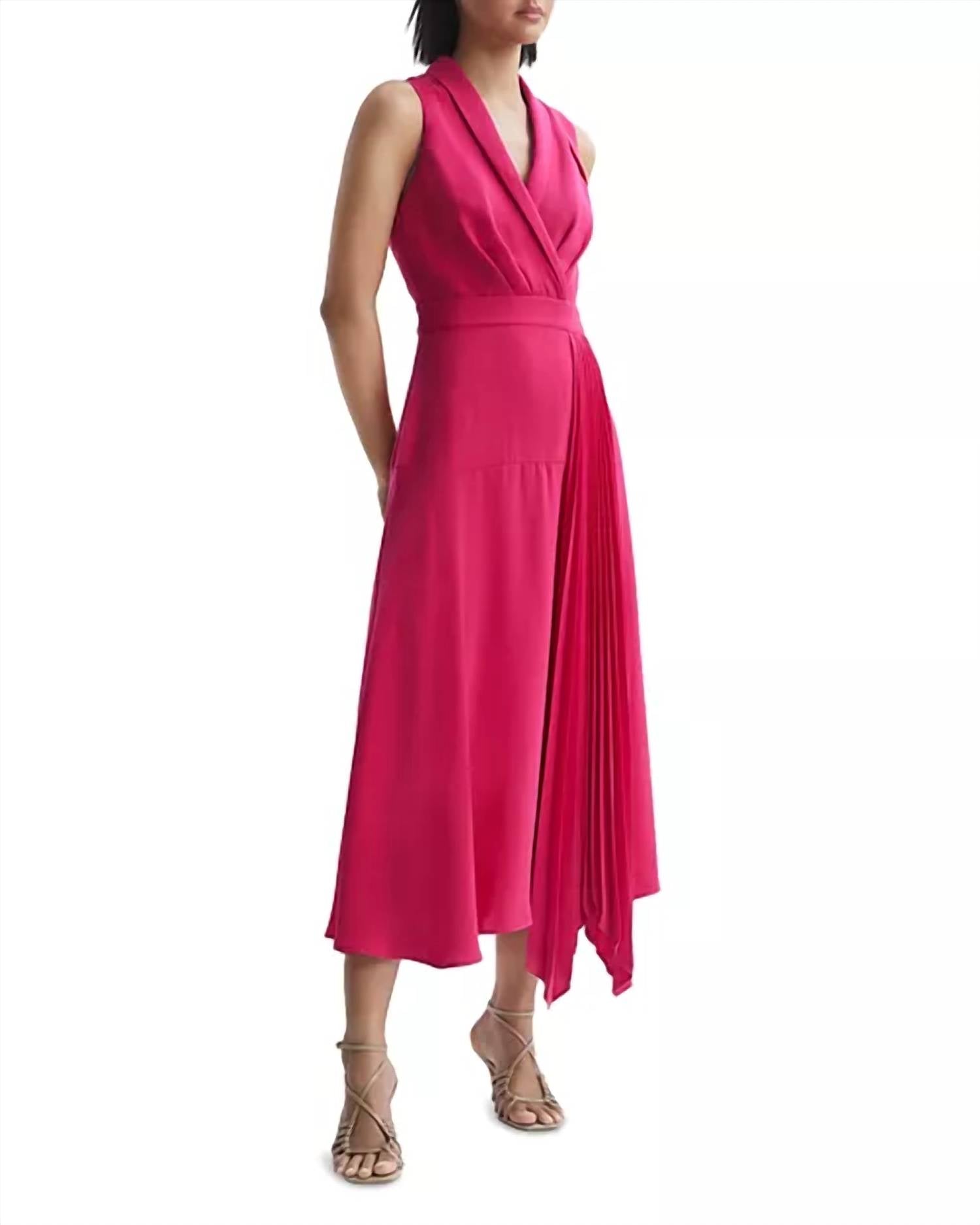 Reiss - Claire Belted Pleated Midi Dress