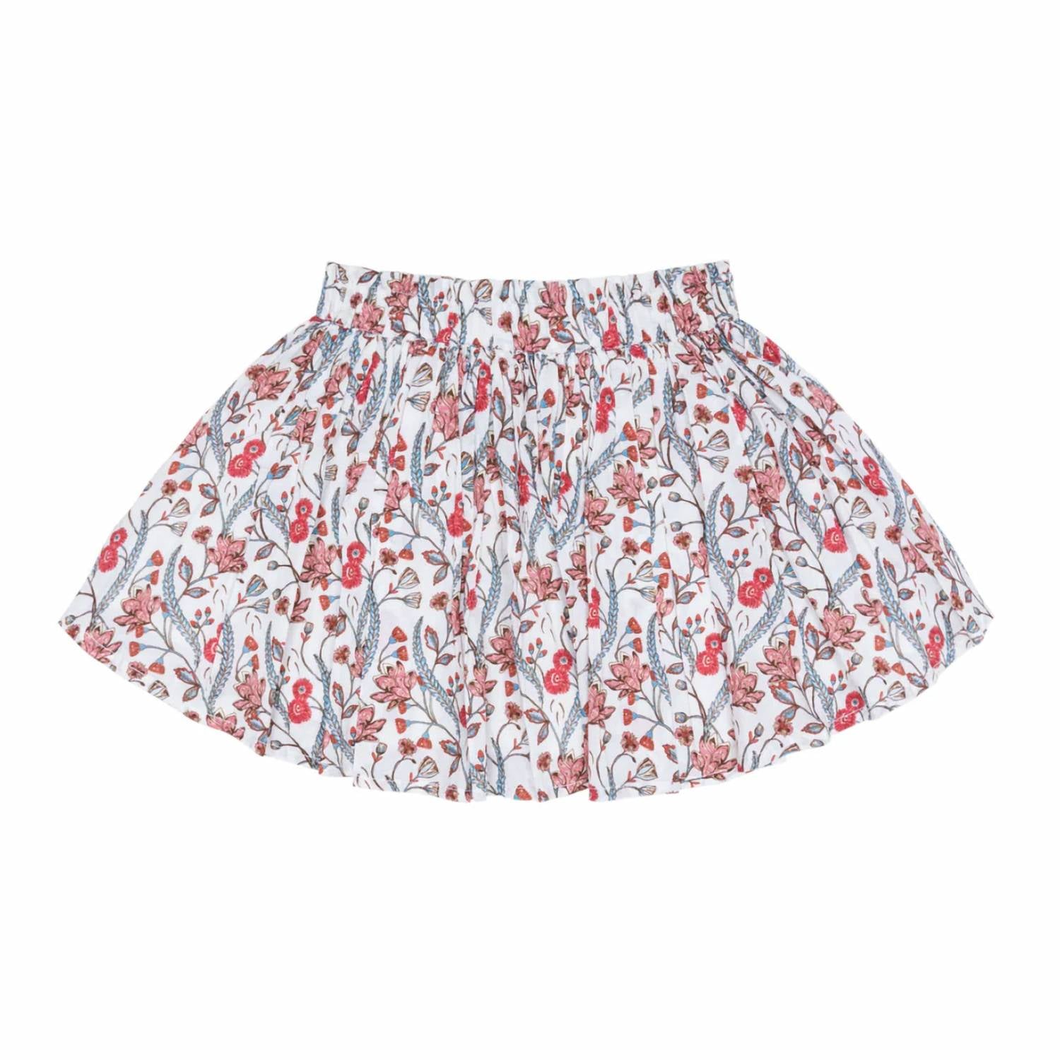 Minnow - Kid's Feathered Floral Paperbag Skirt