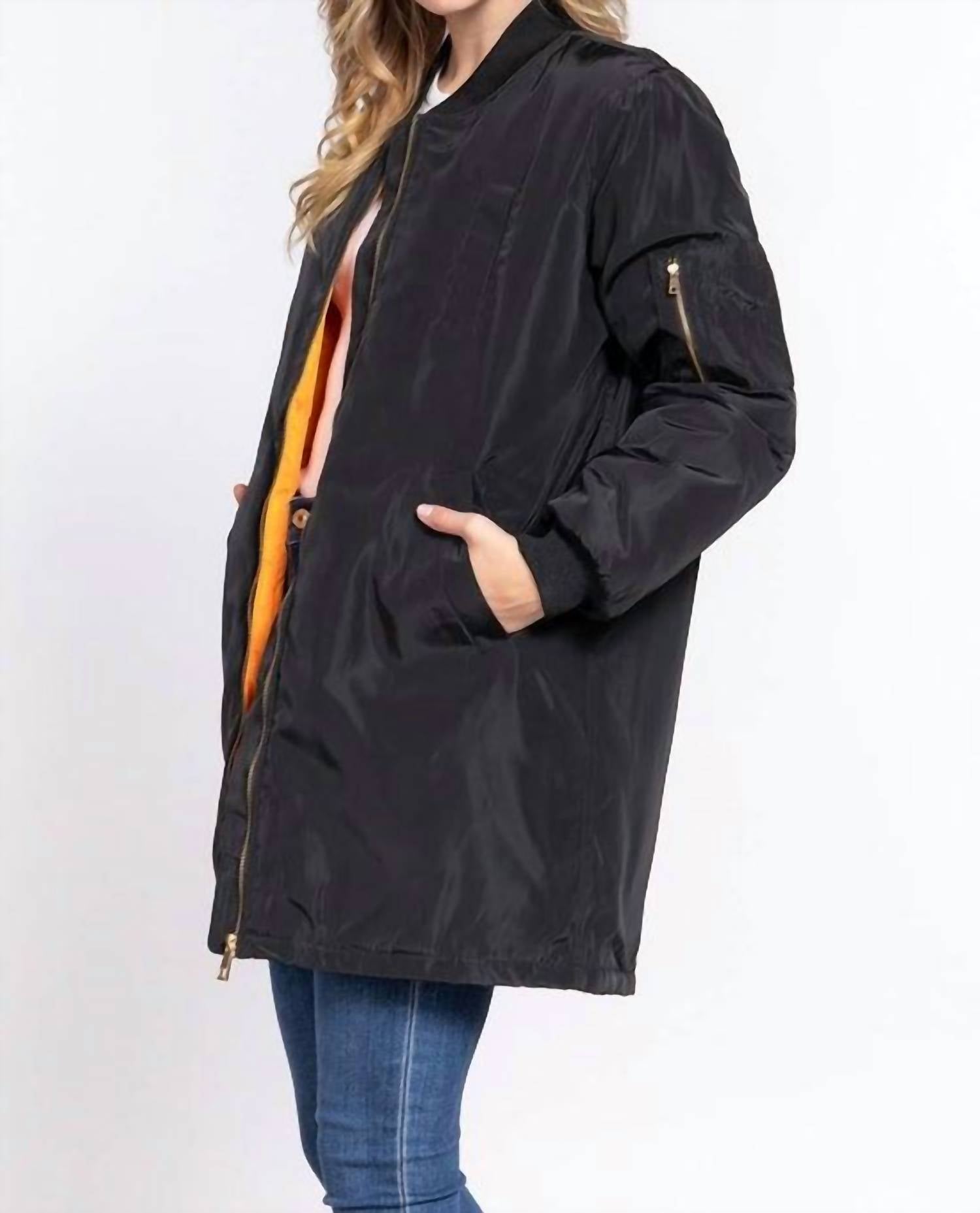 Active Basic - Long Line Bomber Jacket
