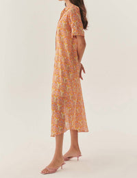 Exquise - Kailani Midi Floral Patterned Shirt Dress