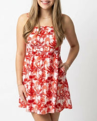 Peach Love - Scallop Embroidered Sleeveless Mini Dress
