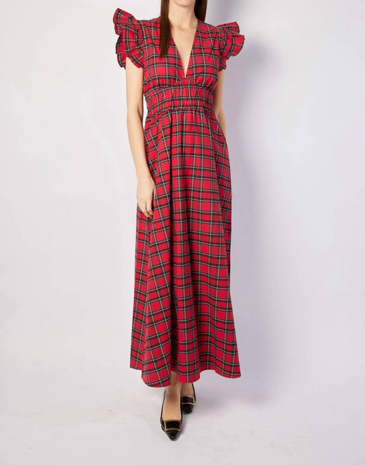 Sail To Sable - V-neck Flutter Sleeve Maxi Dress