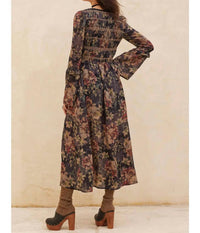Promesa - Boho Blossoms Floral Bell-sleeve Midi Dress