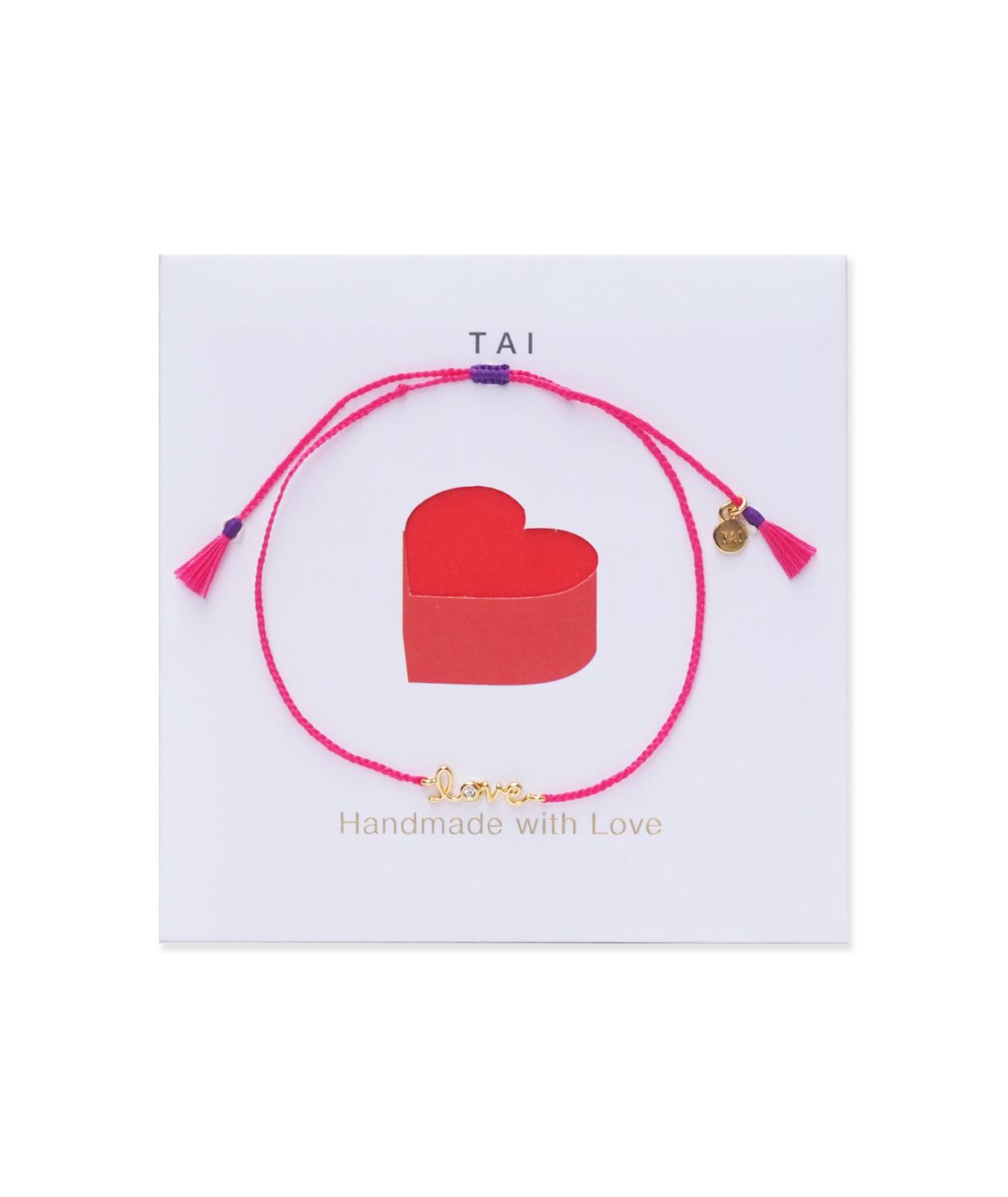 TAI Card Love Bracelet in gold red - women's jewelry
