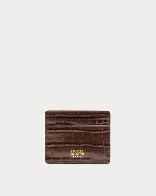 Frances Valentine - Women's Embossed Croc Leather Card Case