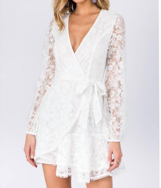 Lace Long Sleeve Mini Dress