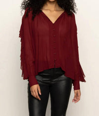 Sanctuary - Harmony Ruffle Sleeve Blouse