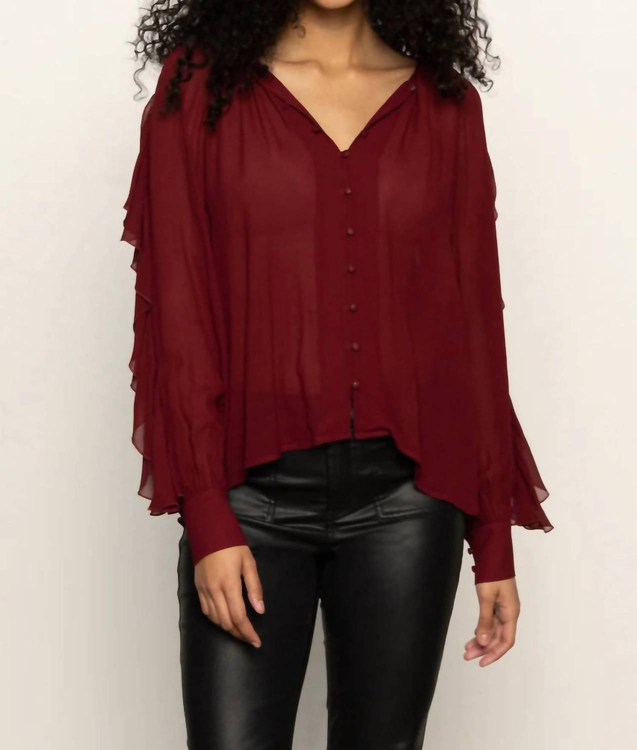 Sanctuary - Harmony Ruffle Sleeve Blouse