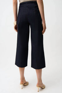 Joseph Ribkoff Culotte Jeans with exposed side zipper in denim - women's pants - alternate view