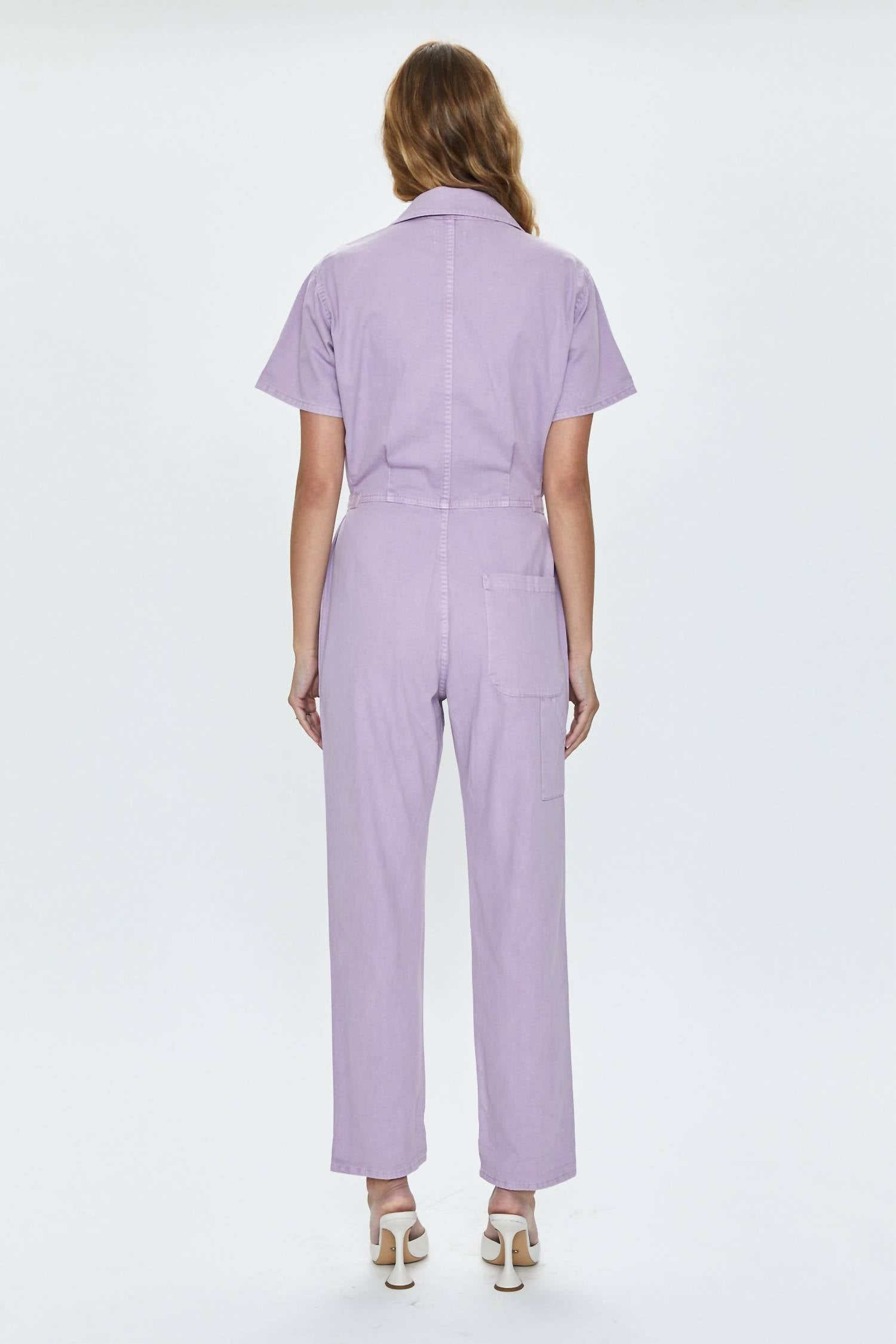 PISTOLA Grover Cotton Worker One Piece Jumpsuit in iris - women's pants - view 4
