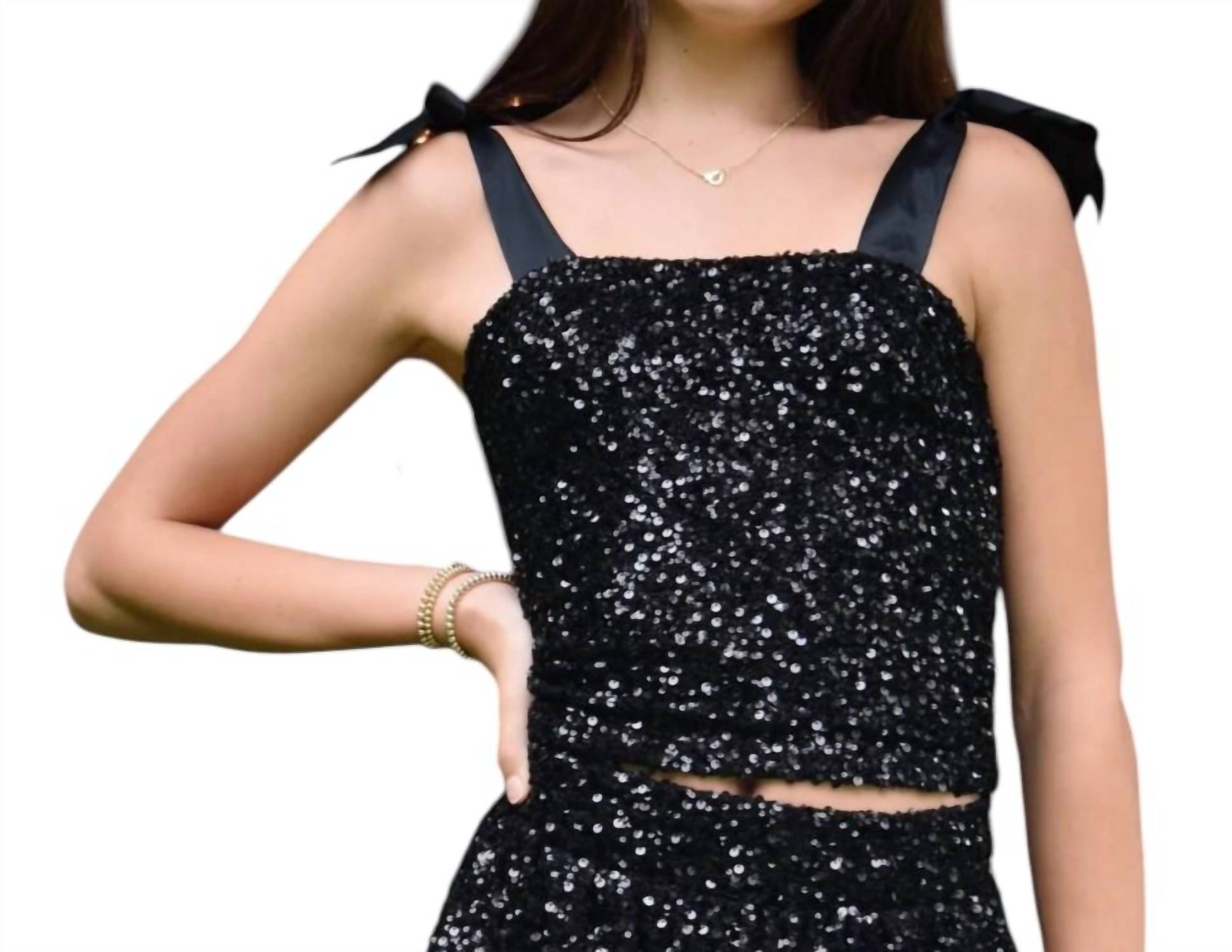 Flowers By Zoe - Marlin Sequin Ribbon Top