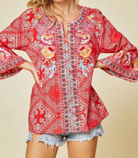 Andree By Unit - Bandana Embroidered Top