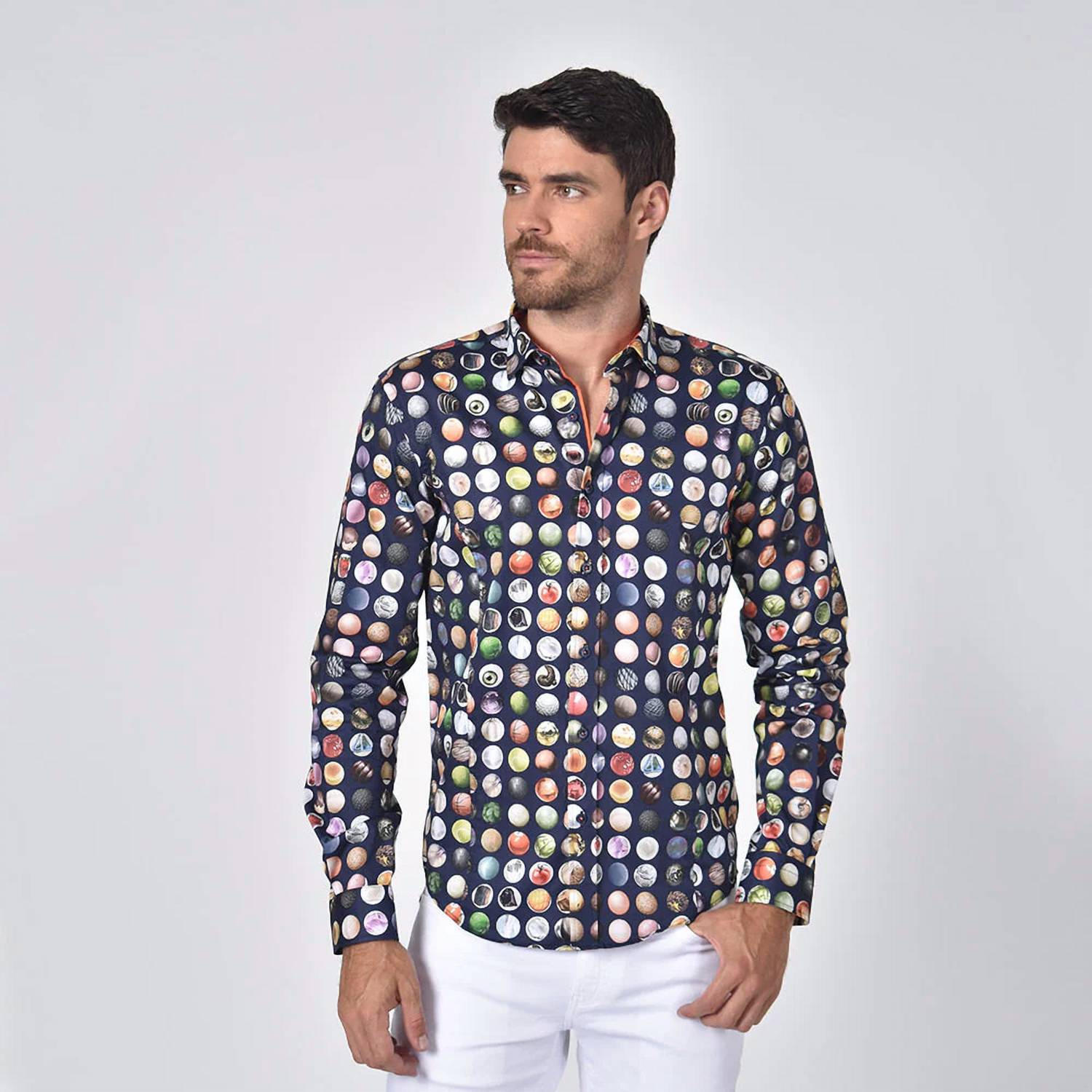 Eight X - Polka Dot Collage Of All Things Button Down Shirt
