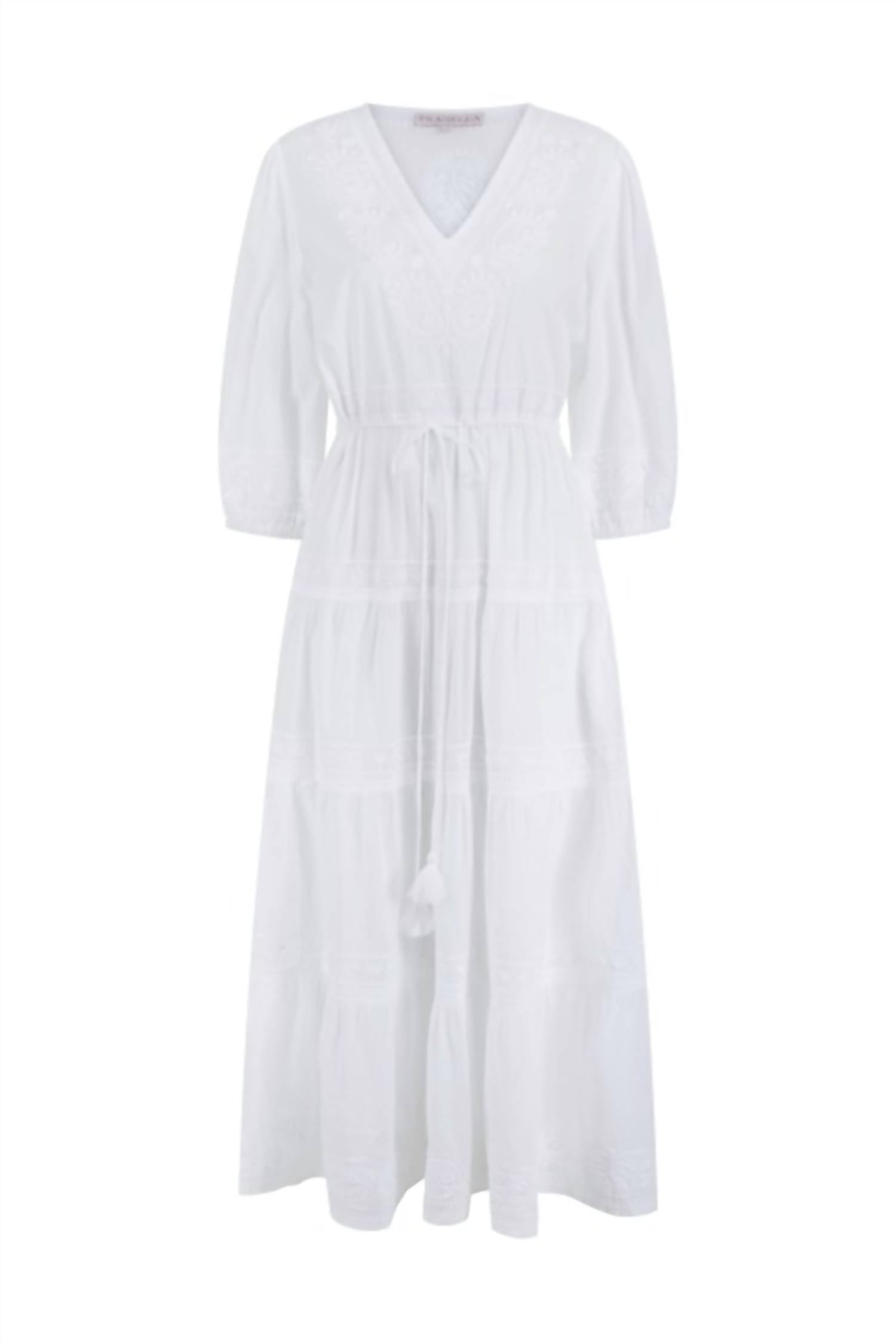 Pranella Azul Kaftan Maxi Dress in white - women's dress - alternate view