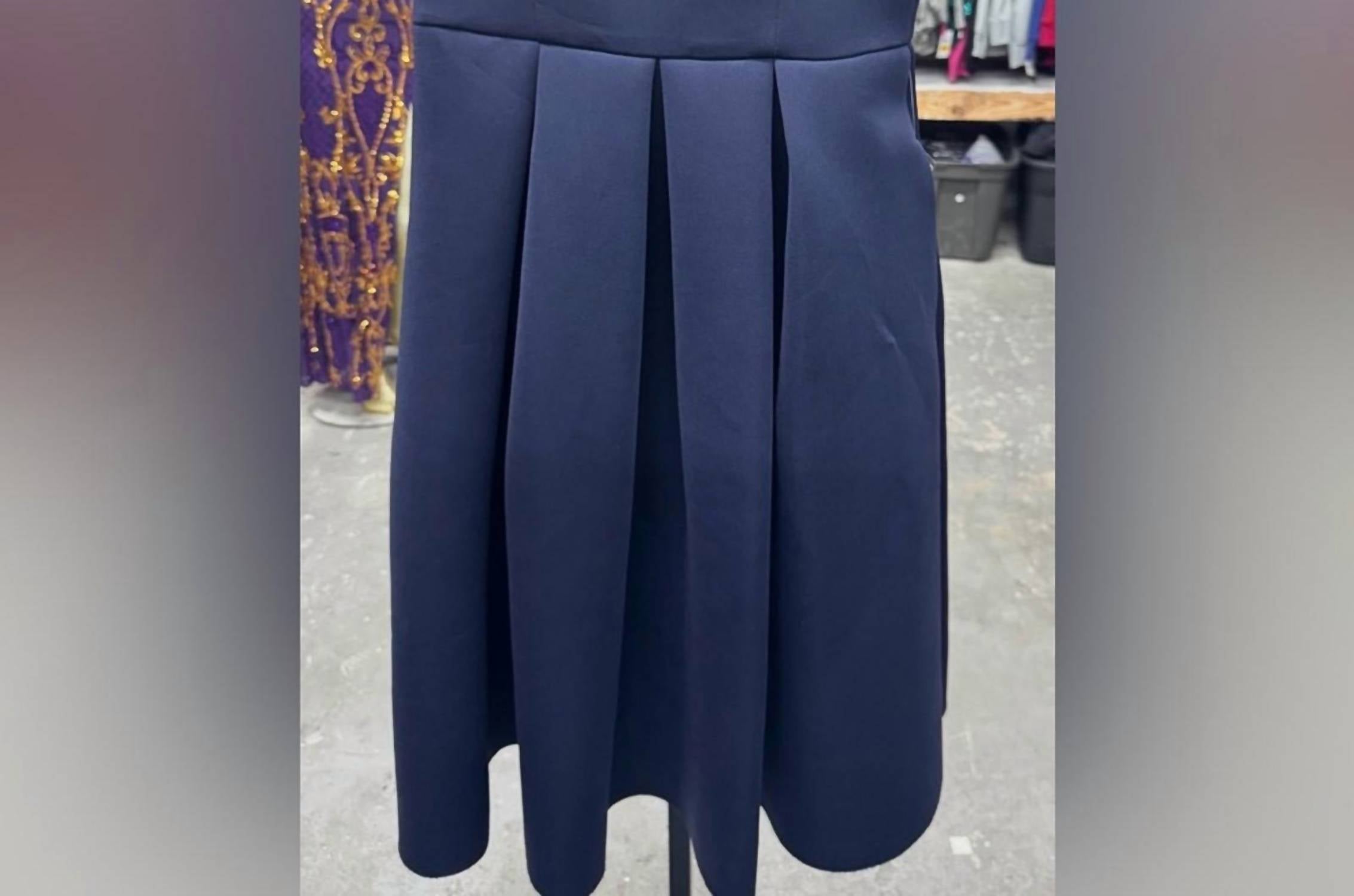 Eliza J Off Shoulder Sequin Mini Dress in navy - women's dress - detail view