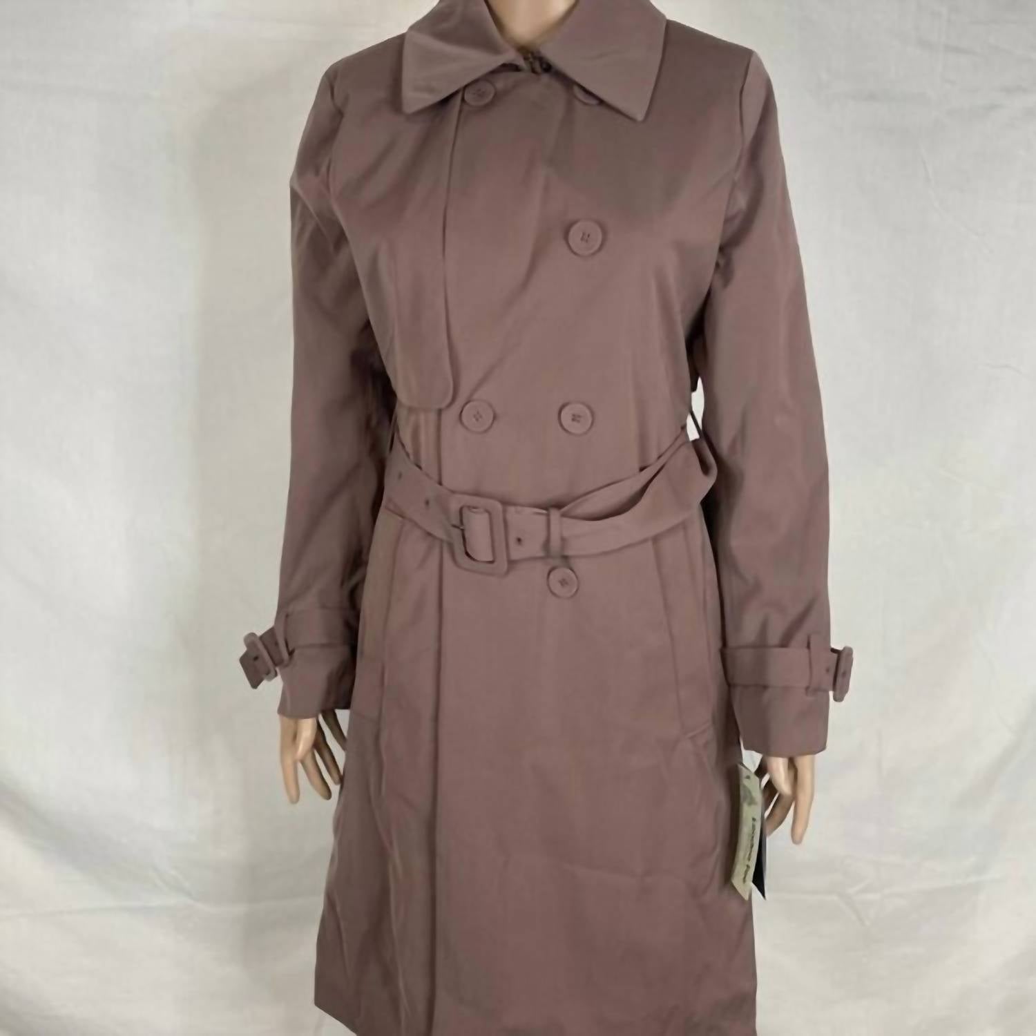 London Fog Women's Double Breasted Trench Coat in terracotta - women's jacket