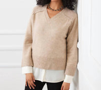 Karen Kane - Layered V-Neck Sweater