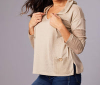 Angel Apparel - Patch Pocket V-neck Hoodie