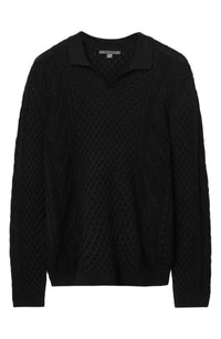 John Varvatos - Haynes Long Sleeve Johnny Collar Polo