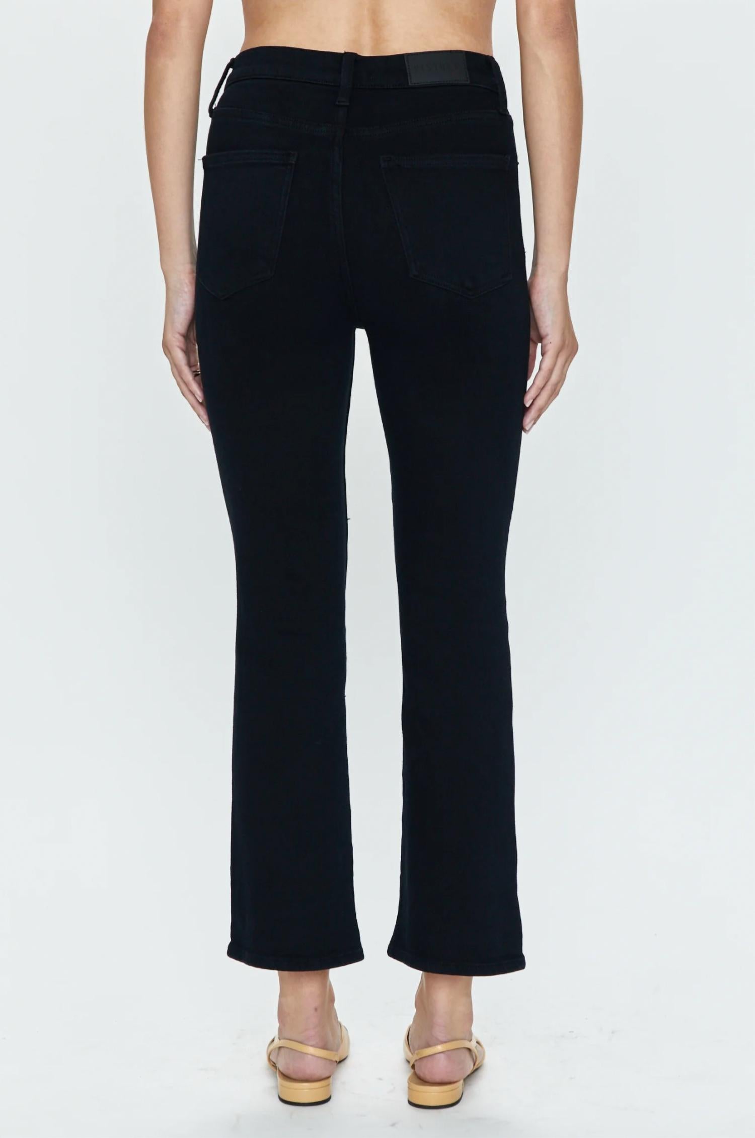 PISTOLA Lennon High Rise Crop Bootcut Jeans in dark vinyl - women's jeans - alternate view