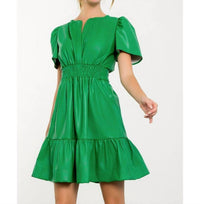 Thml - SMOCKED WAIST LEATHER DRESS