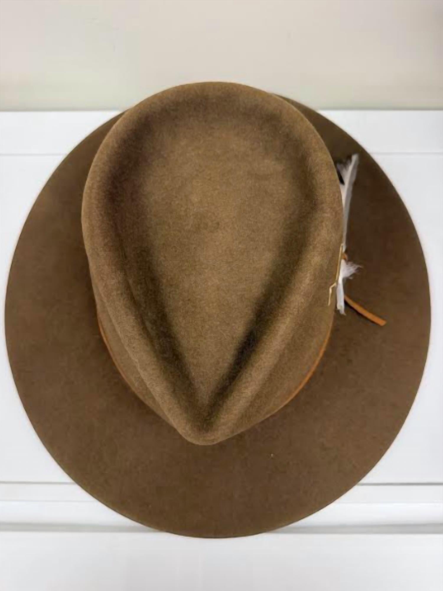 Jw Bennett - Unisex Western 50x Teardrop Flat Brim Hat