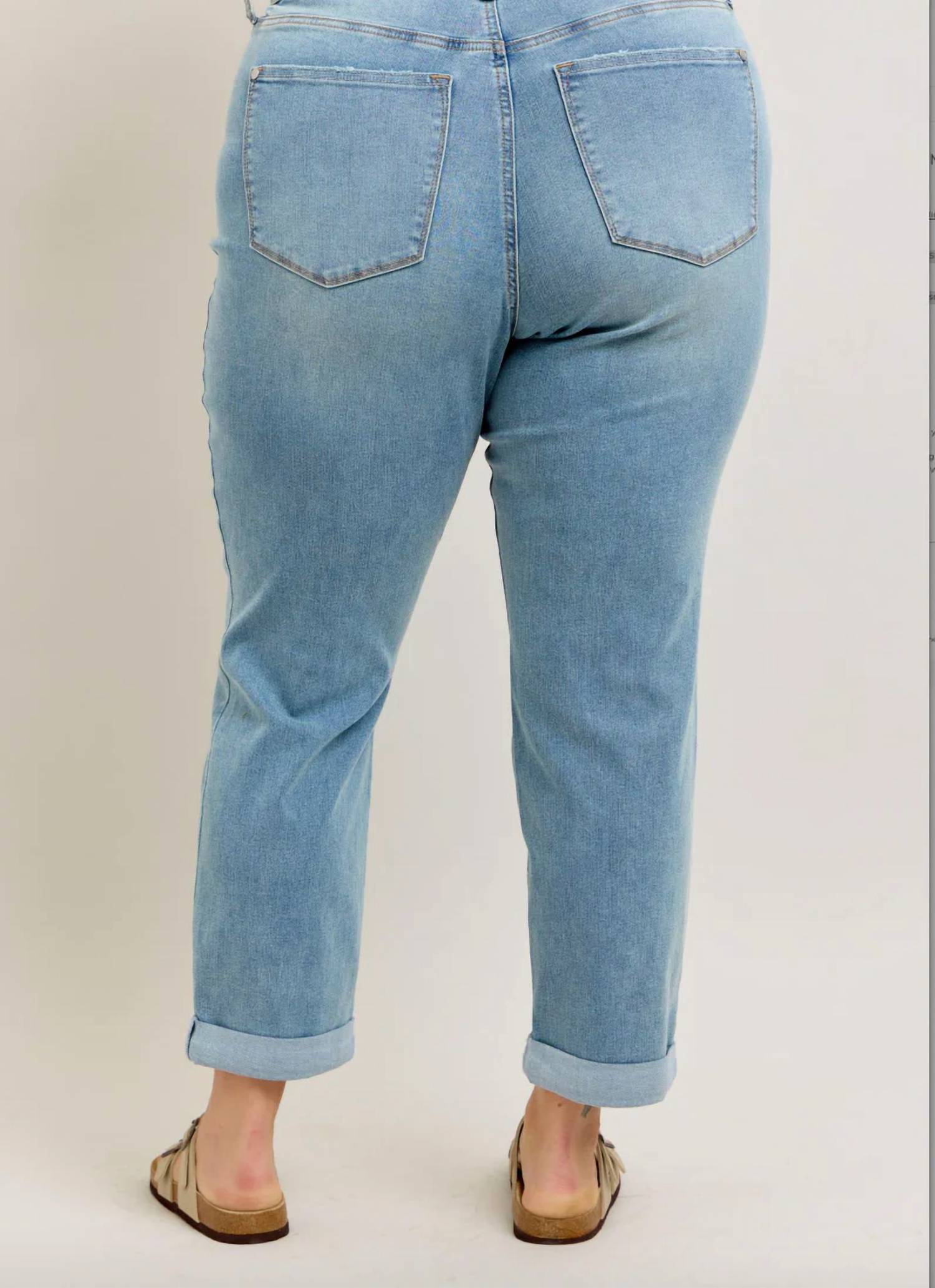 Judy Blue - Cool Denim Cuff Boyfriend Jeans