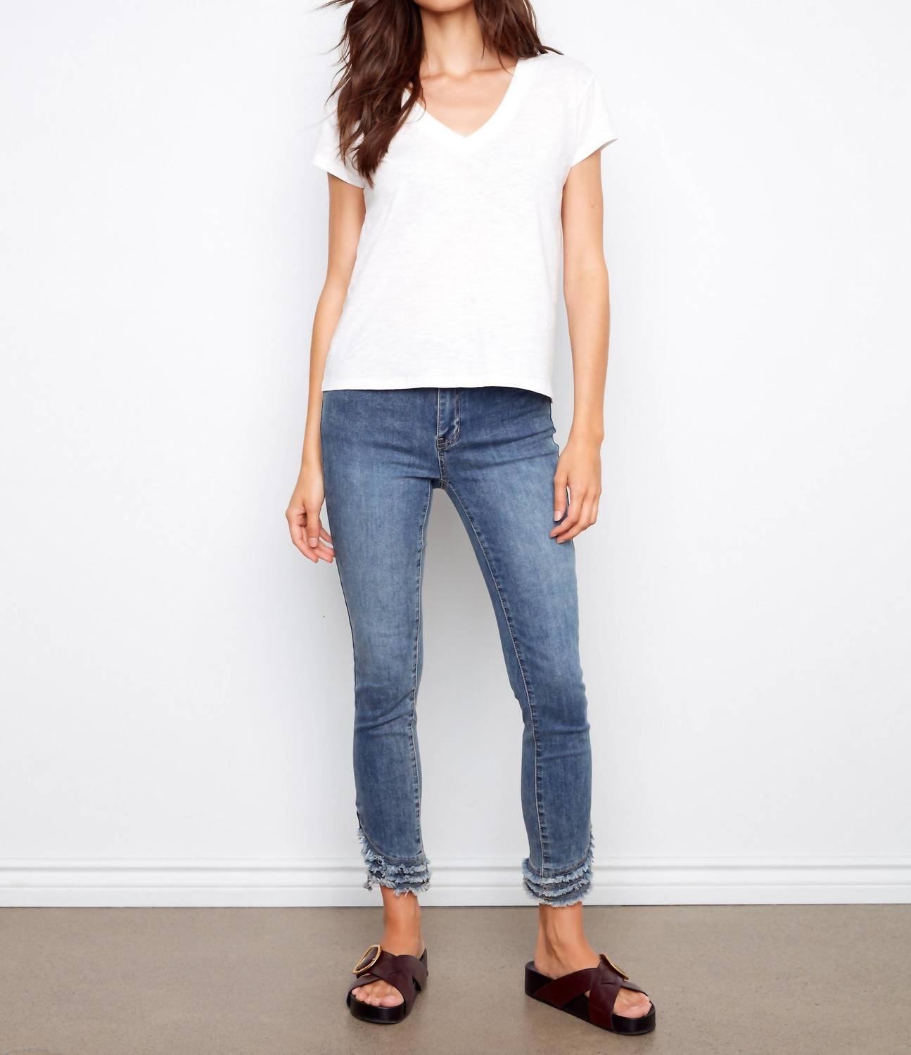 Charlie B - Organic Cotton Drop Shoulder V-neck Shirt