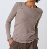 S3 Holding Prava Long Sleeve Top in taupe - women's top