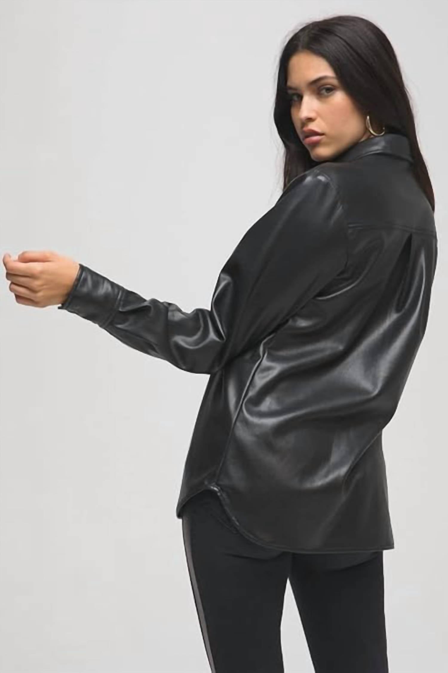 GOOD AMERICAN Utility Shirt in black - women's shirt - alternate view