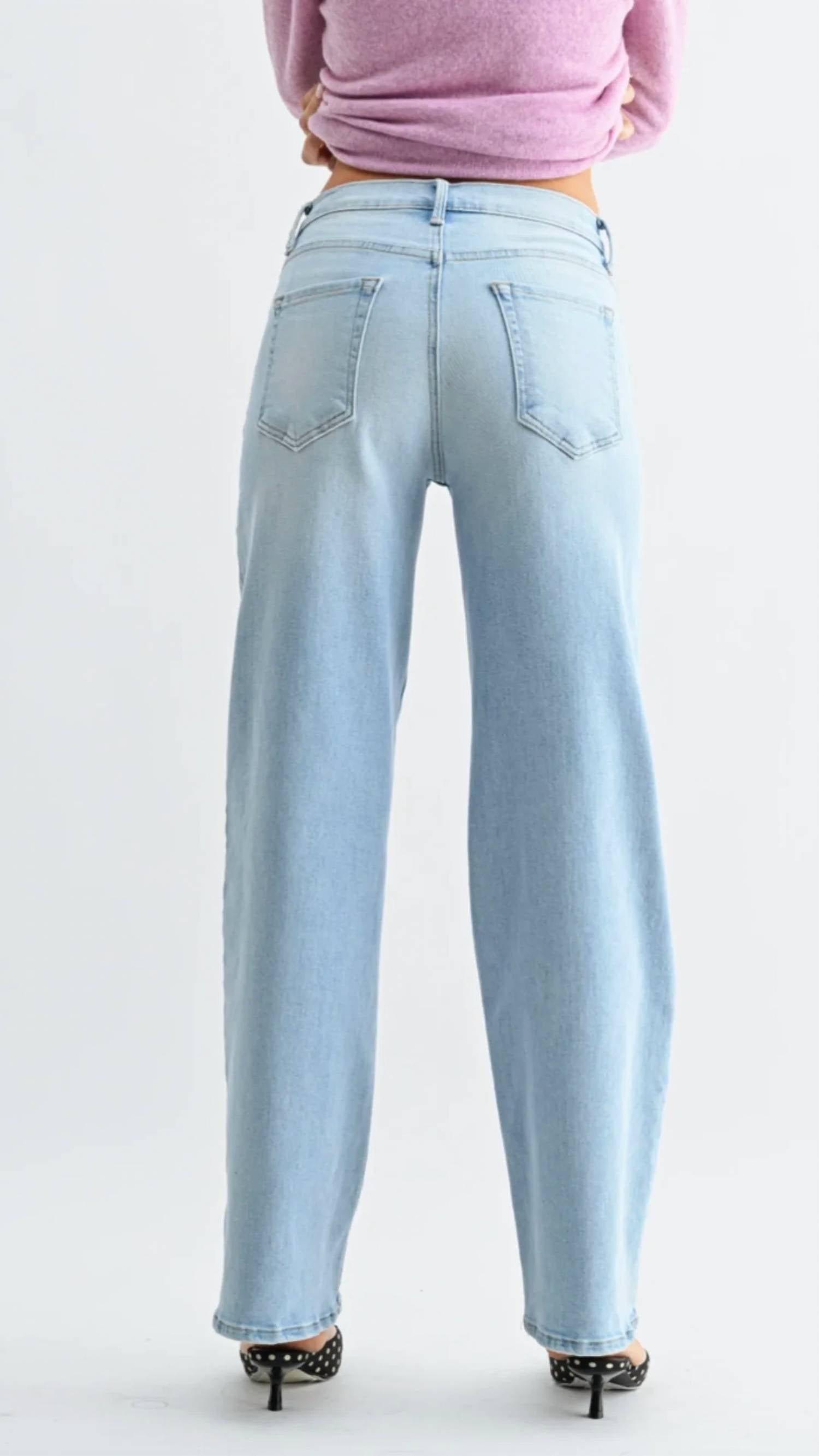Just Black Denim - Mid-rise Loose Straight Full Length Jeans